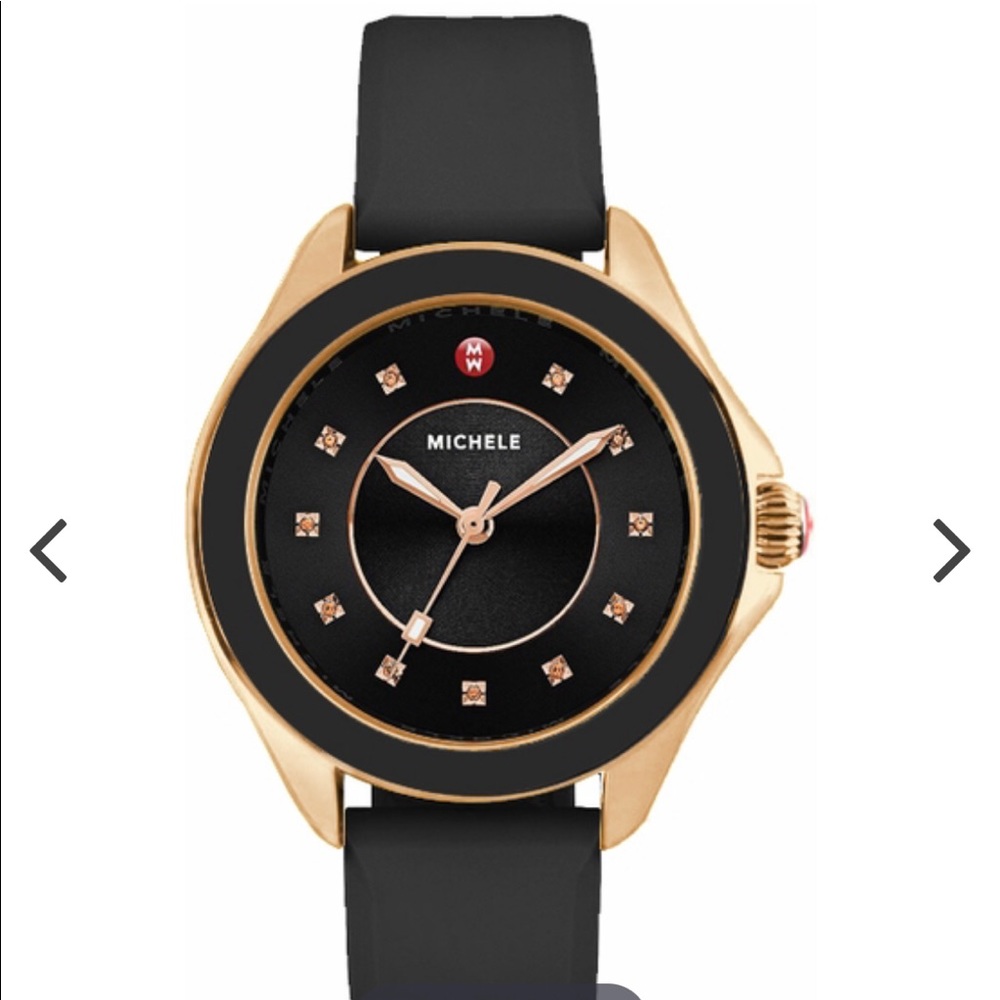 Michele Black and Gold Women's Watch